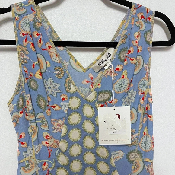 NWT Diane Von Furstenberg Optimus Dress - Floral Patchwork Hankerchief Hem - Picture 5 of 7